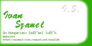 ivan szamel business card